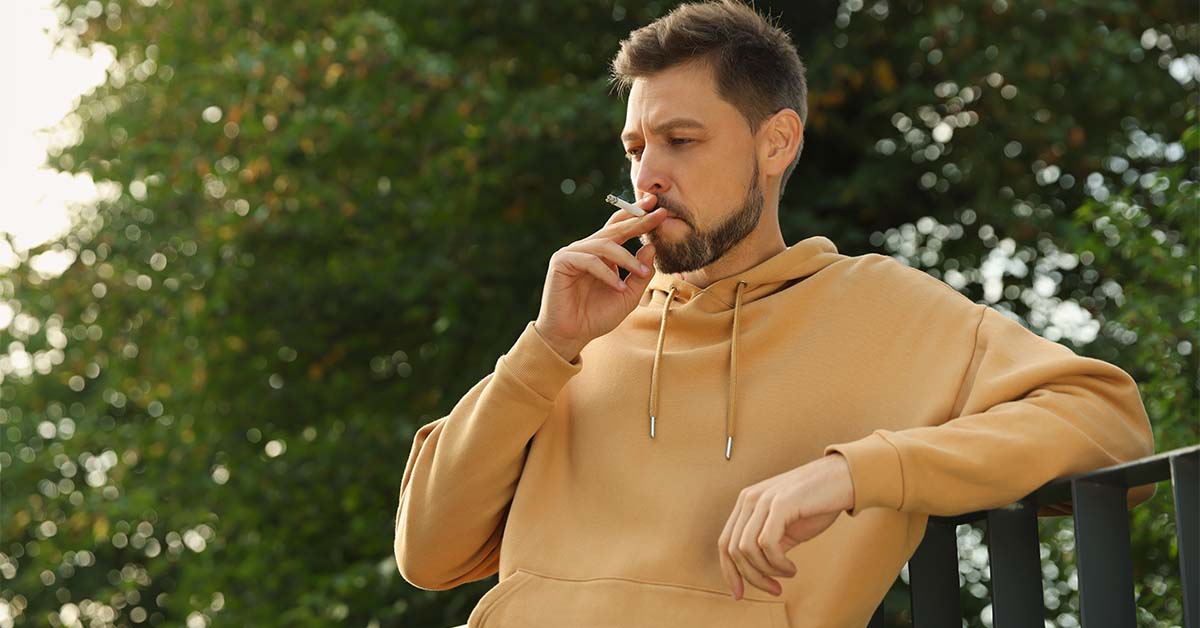 Man smoking a cigarette
