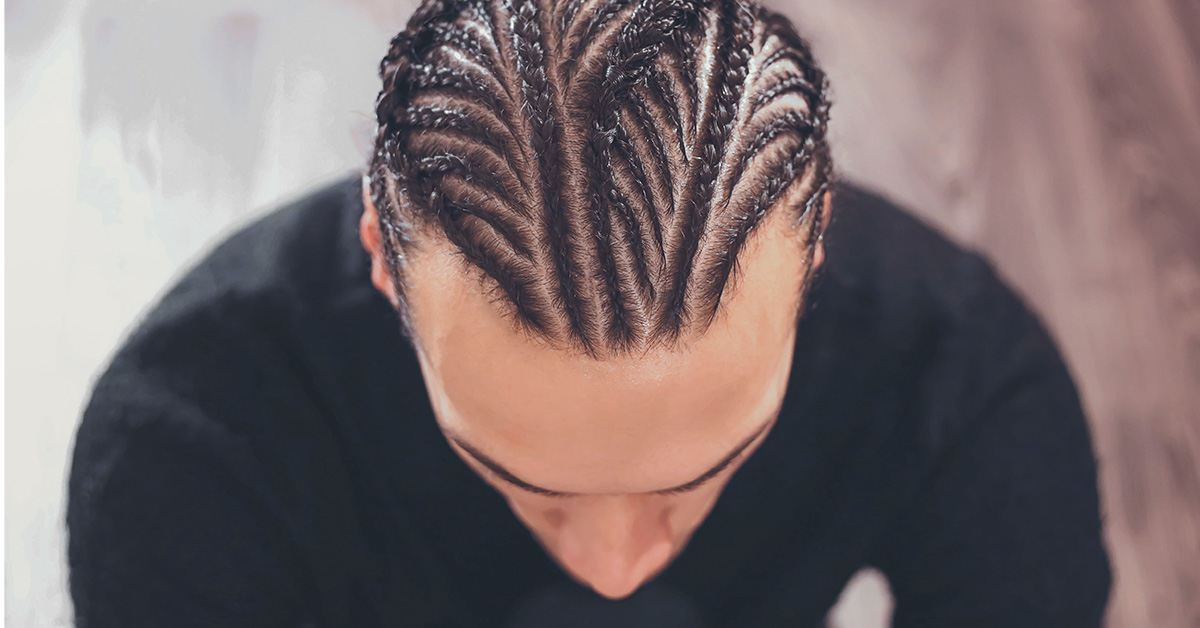 Men's braided hairstyle